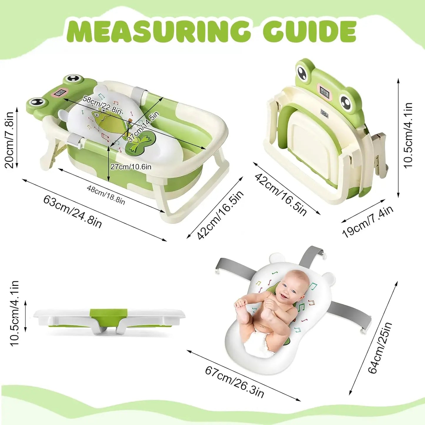 🛁 AquaNest™ Foldable Baby Bathtub Set