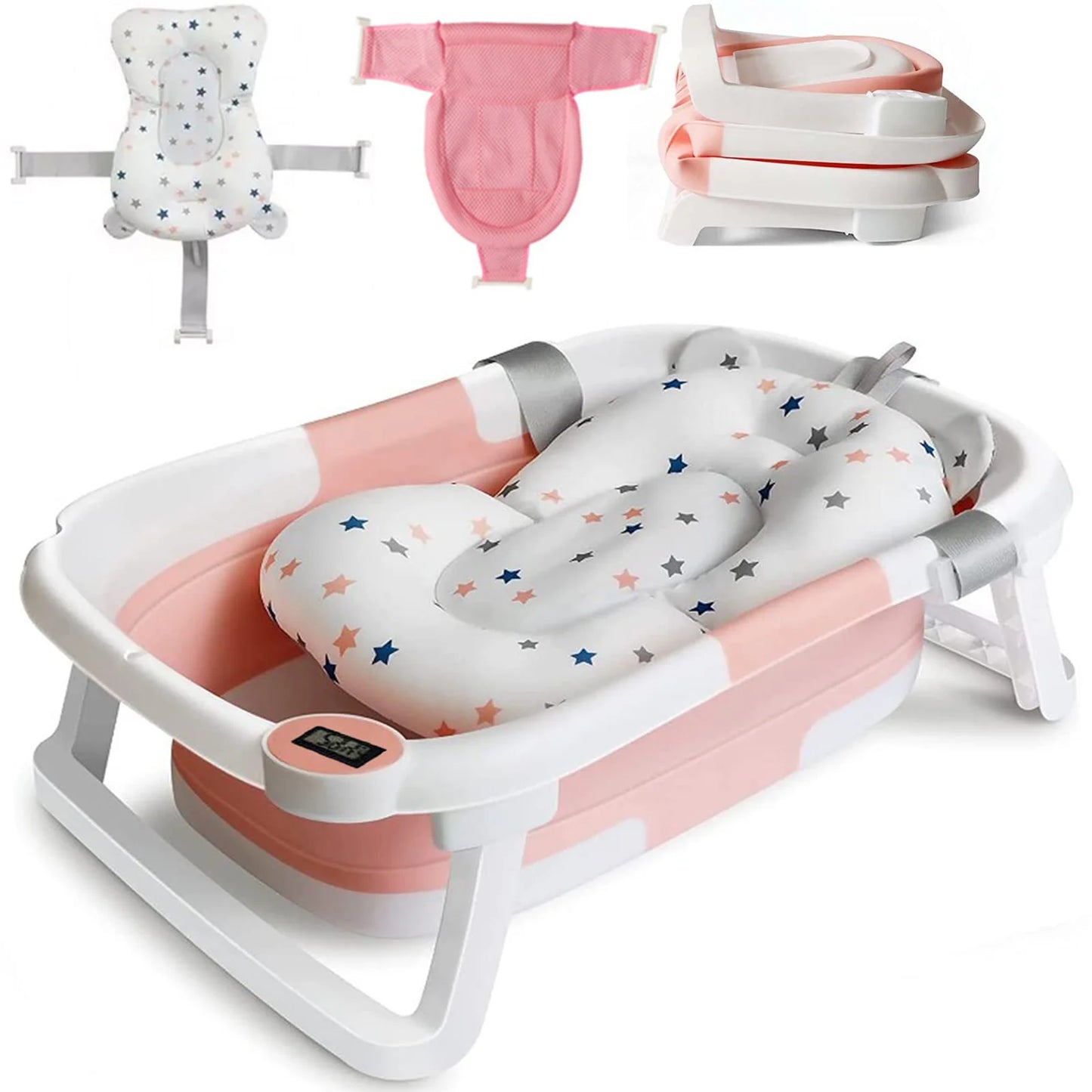 🛁 AquaNest™ Foldable Baby Bathtub Set