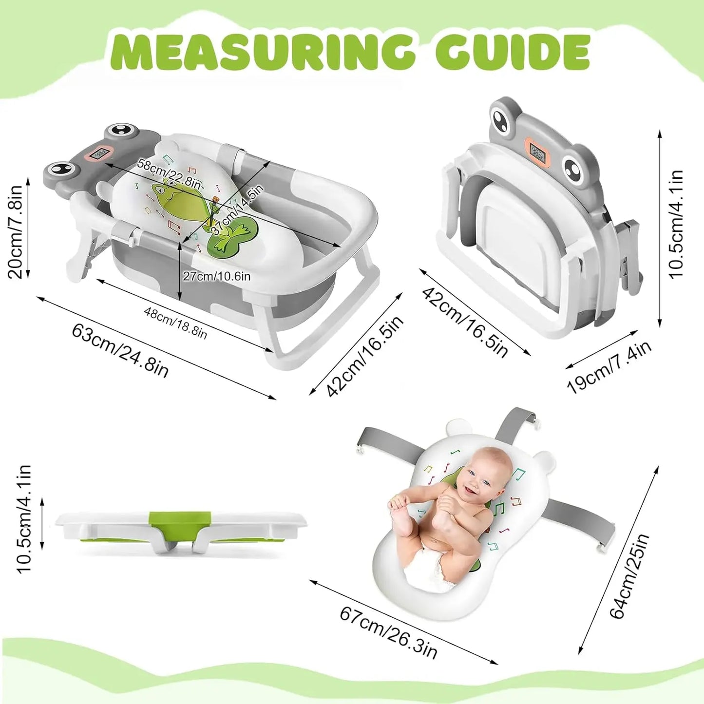 🛁 AquaNest™ Foldable Baby Bathtub Set