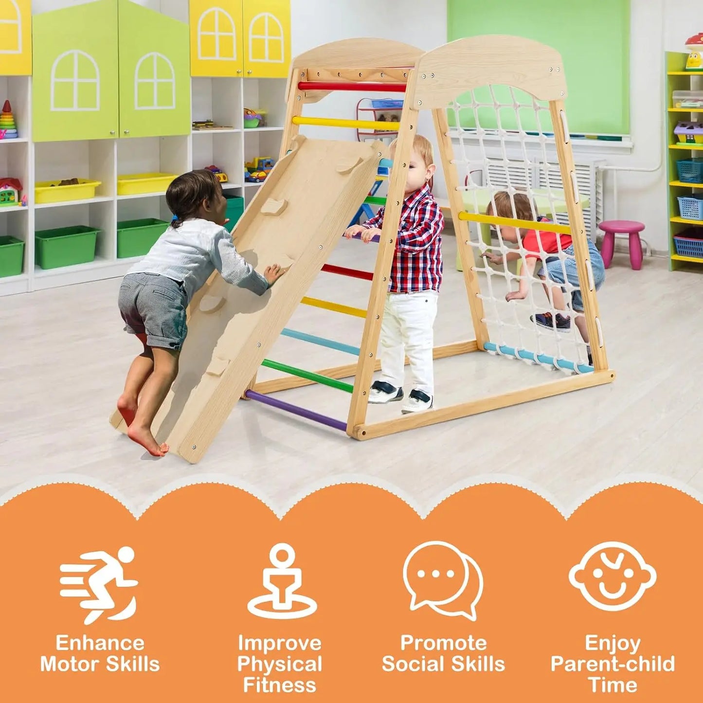 6-in-1 Montessori Indoor Jungle Gym