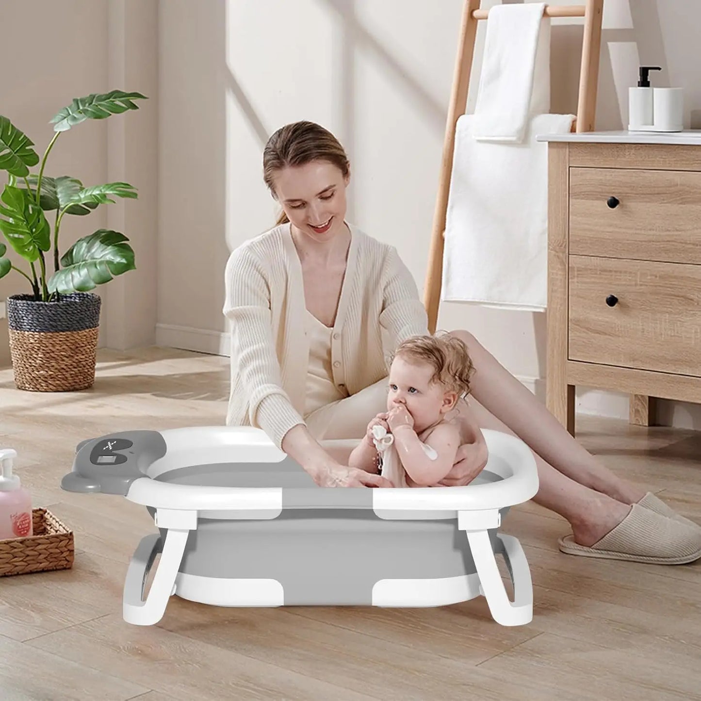 🛁 AquaNest™ Foldable Baby Bathtub Set
