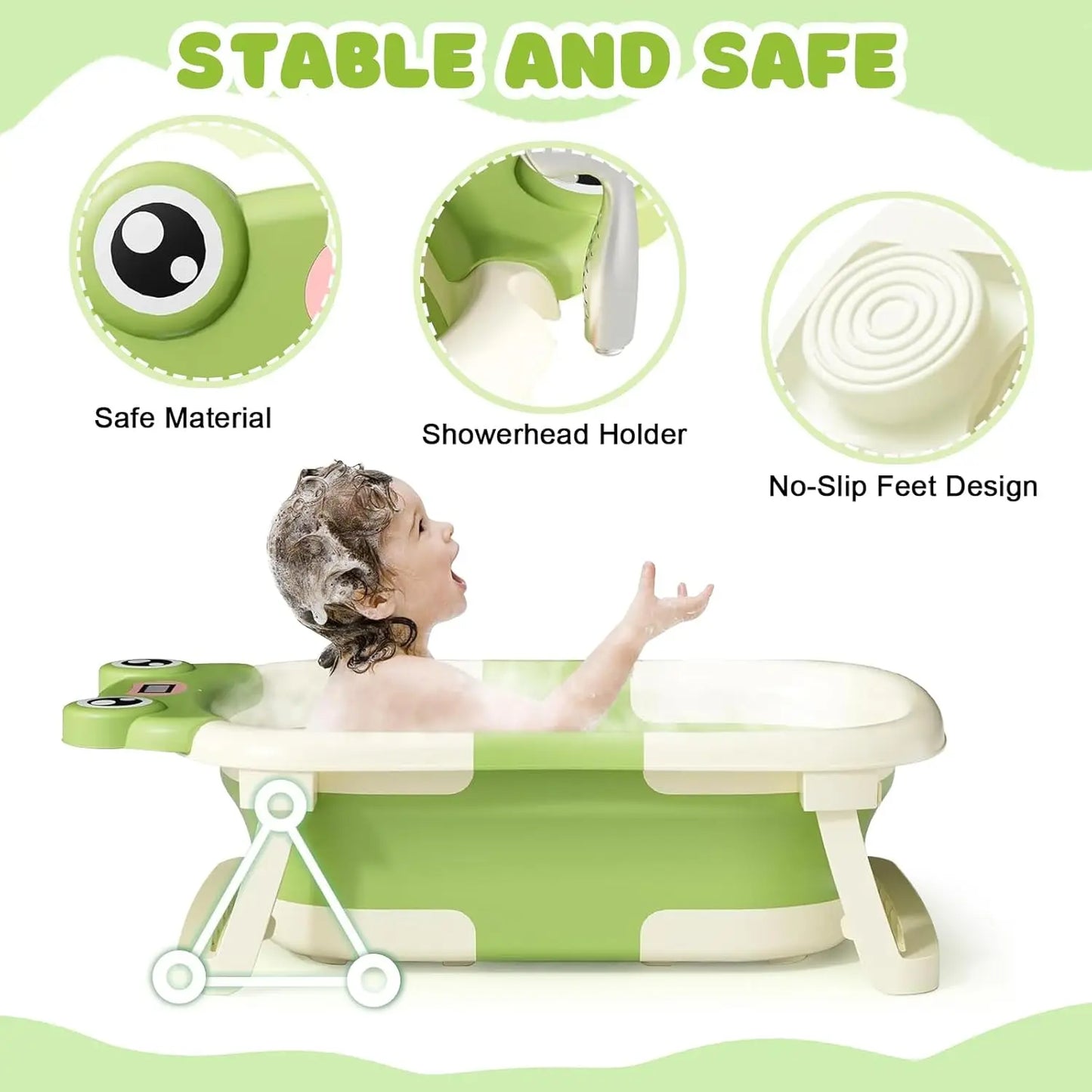 🛁 AquaNest™ Foldable Baby Bathtub Set