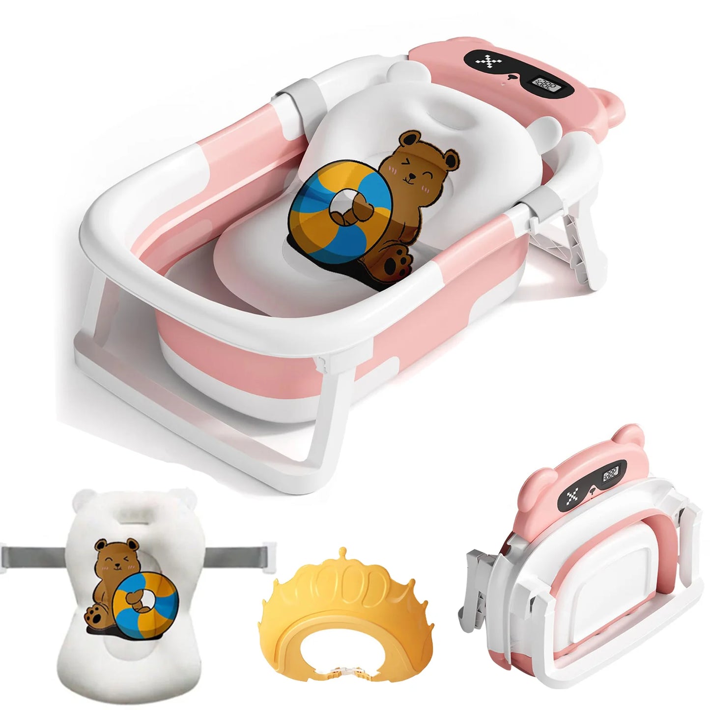 🛁 AquaNest™ Foldable Baby Bathtub Set