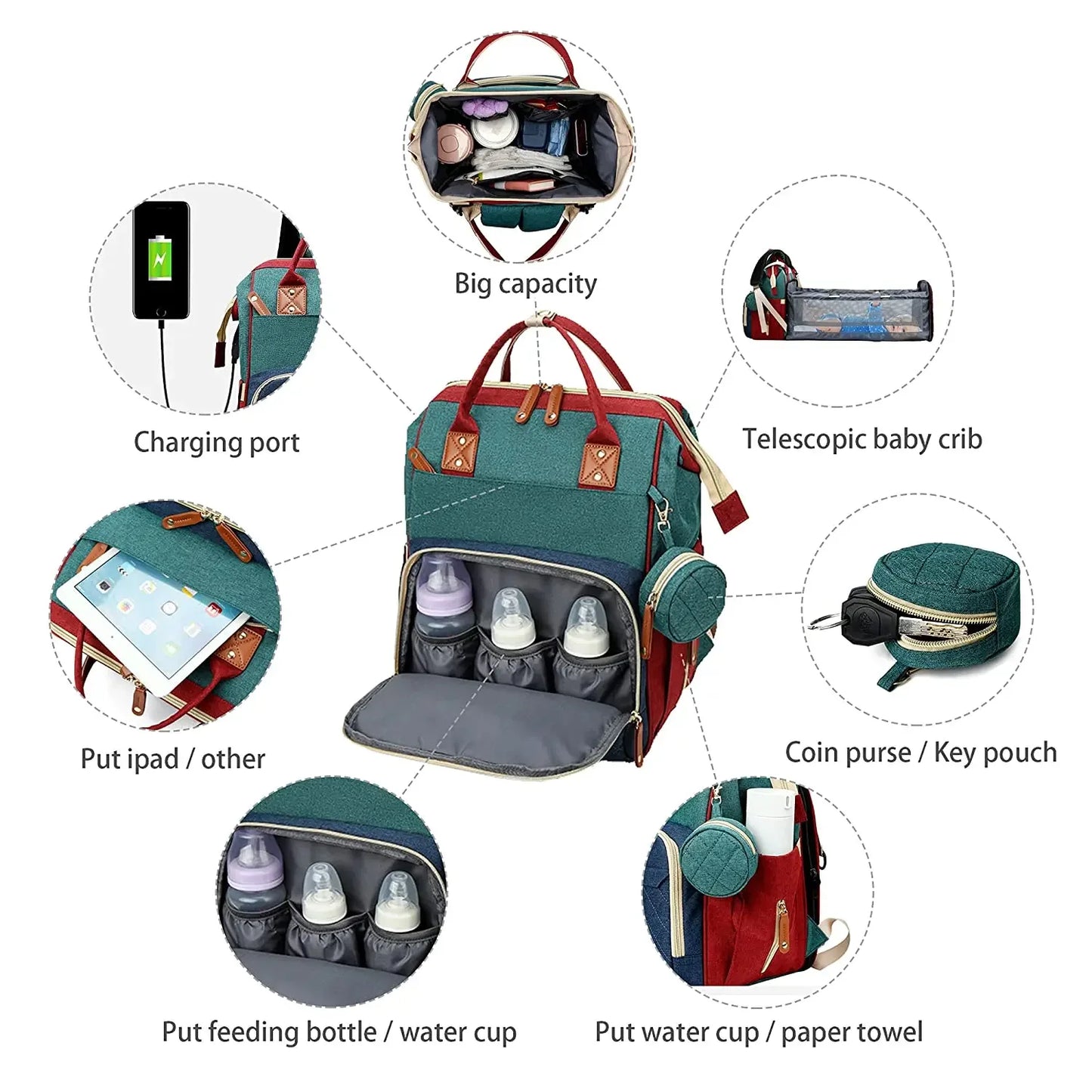 NestPack™ 3-in-1 Diaper Backpack with Built-in Baby Crib