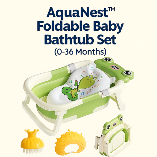 🛁 AquaNest™ Foldable Baby Bathtub Set