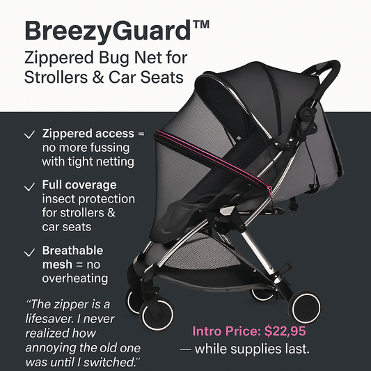 BreezyGuard™ Zippered Stroller & Car Seat Bug Net