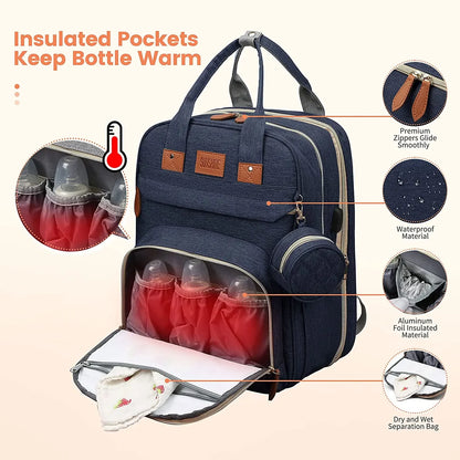 NestPack™ 3-in-1 Diaper Backpack with Built-in Baby Crib