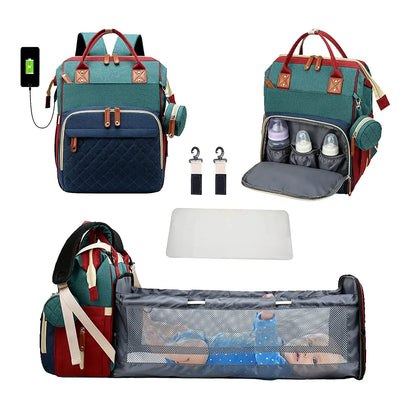 NestPack™ 3-in-1 Diaper Backpack with Built-in Baby Crib