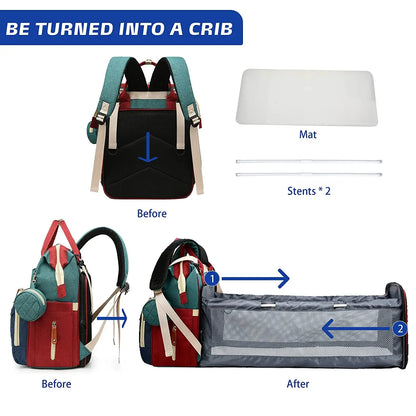 NestPack™ 3-in-1 Diaper Backpack with Built-in Baby Crib