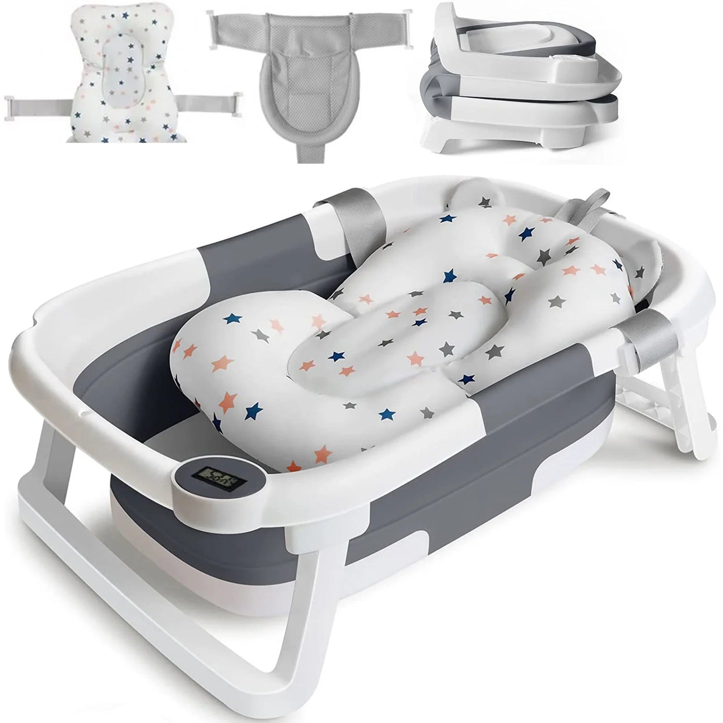 🛁 AquaNest™ Foldable Baby Bathtub Set