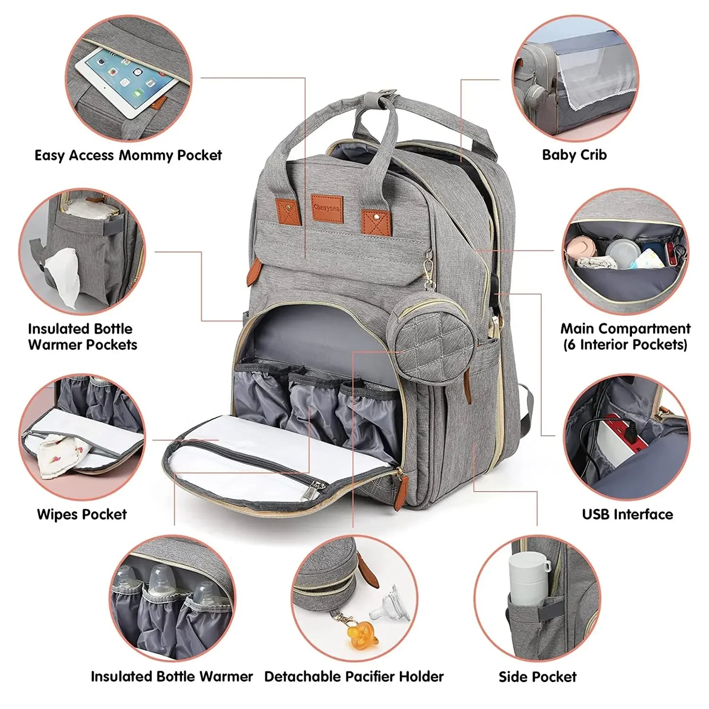 NestPack™ 3-in-1 Diaper Backpack with Built-in Baby Crib