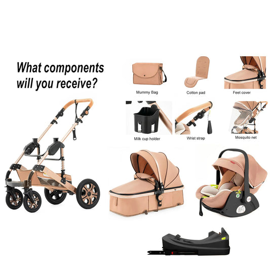 CruiseMate™ 3-in-1 Baby Travel System – Stroller, Car Seat & Bassinet Combo