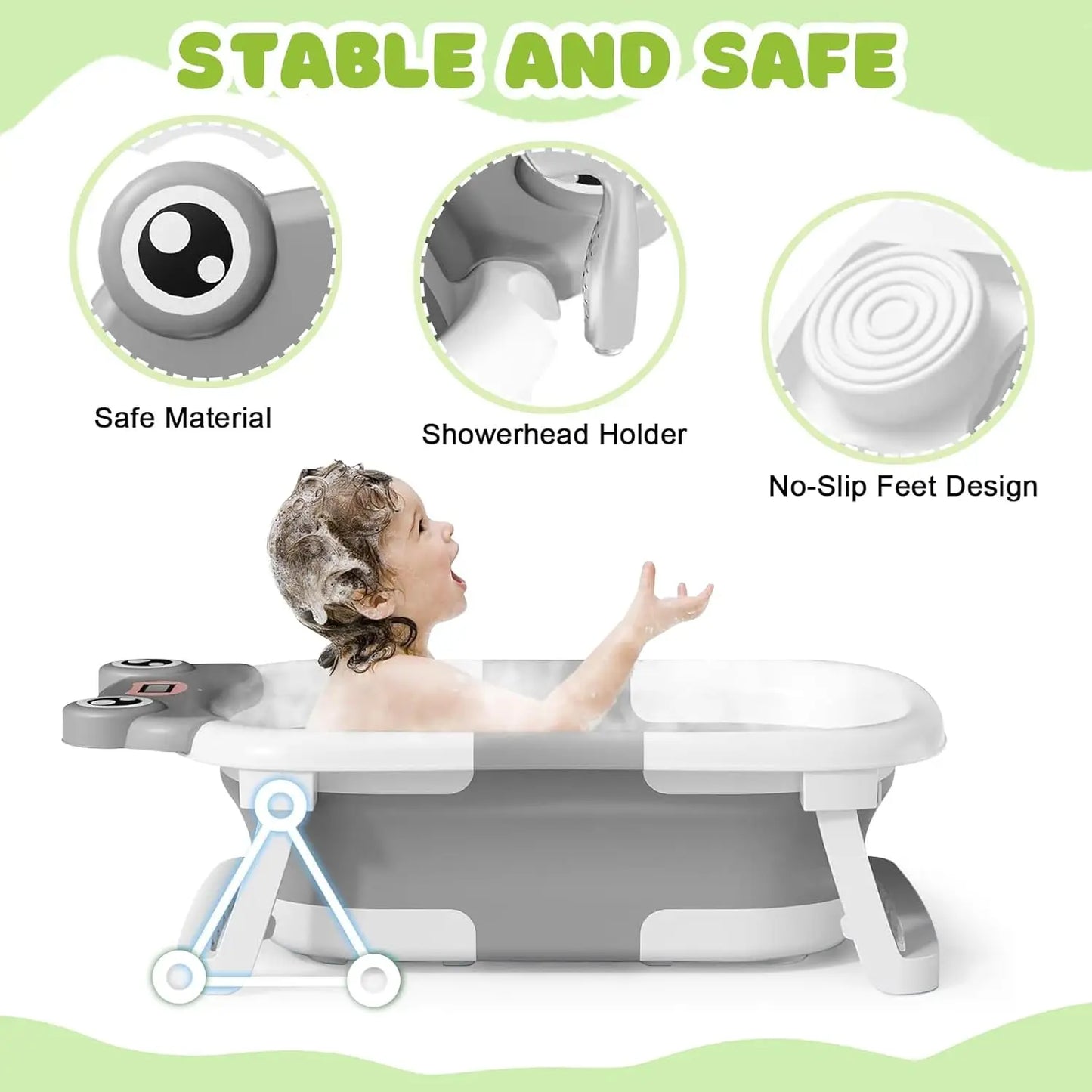 🛁 AquaNest™ Foldable Baby Bathtub Set