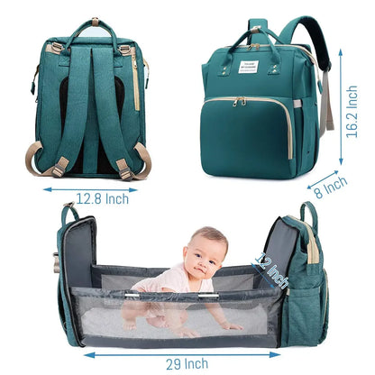 NestPack™ 3-in-1 Diaper Backpack with Built-in Baby Crib