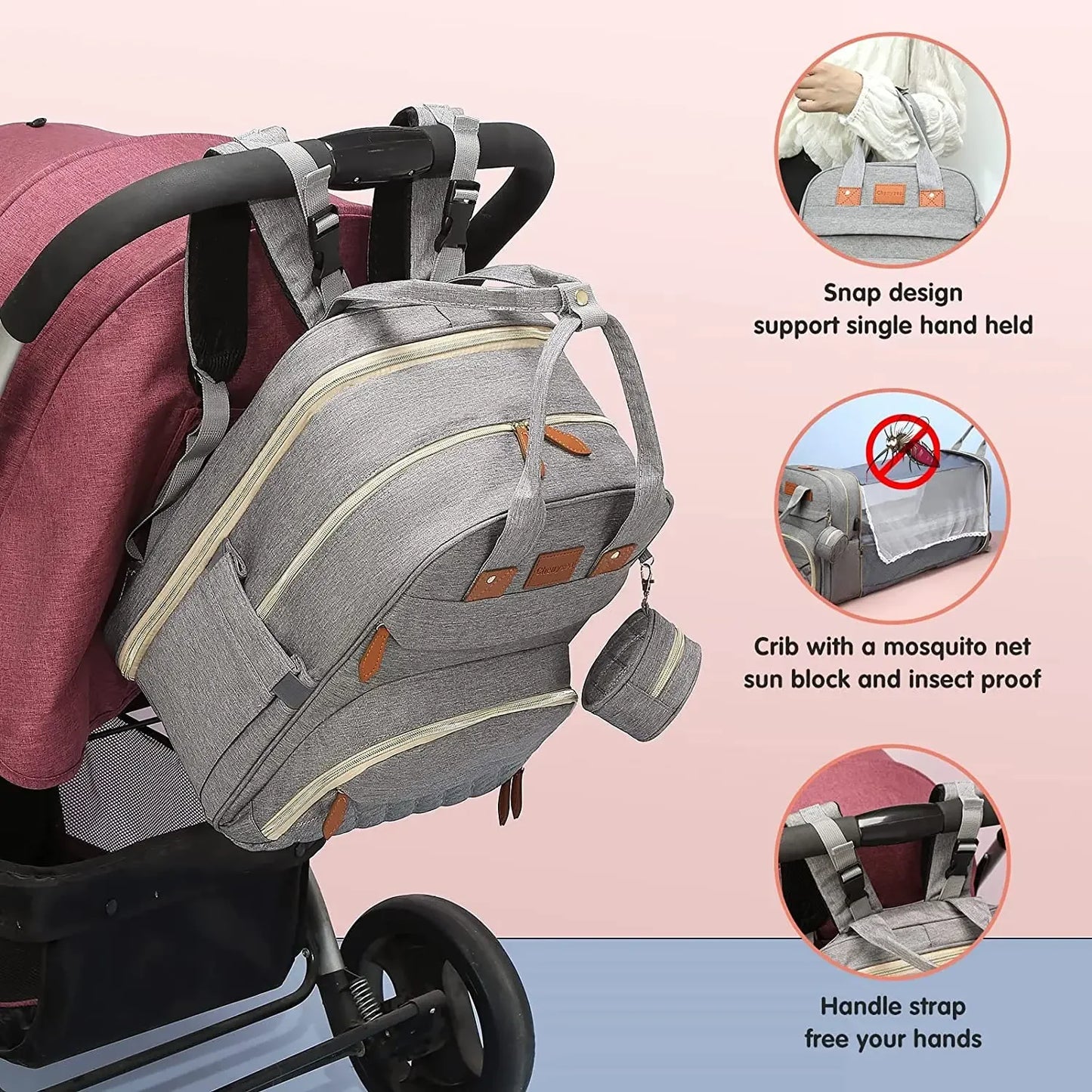 NestPack™ 3-in-1 Diaper Backpack with Built-in Baby Crib