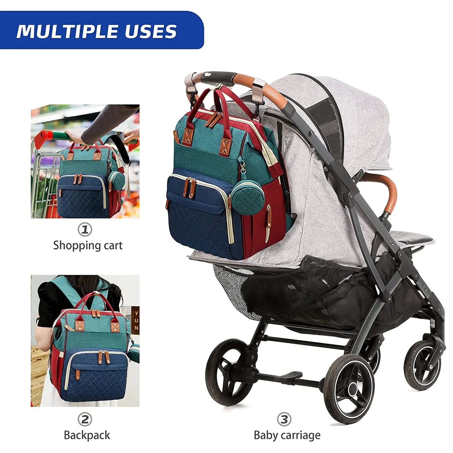 NestPack™ 3-in-1 Diaper Backpack with Built-in Baby Crib