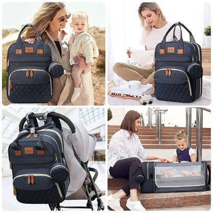 NestPack™ 3-in-1 Diaper Backpack with Built-in Baby Crib