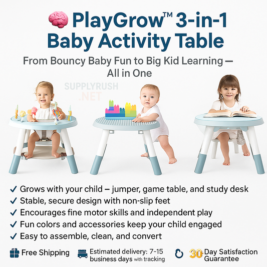 🧠 PlayGrow™ 3-in-1 Baby Activity Table